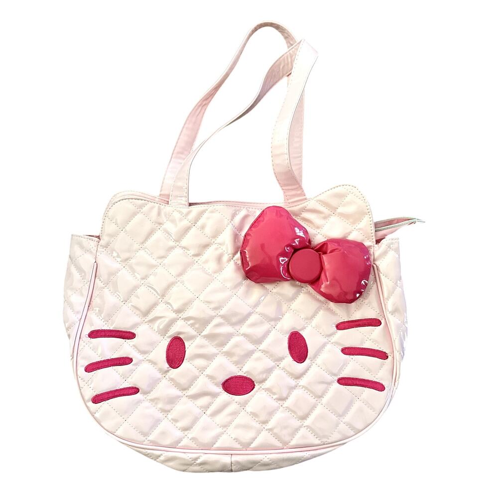 Pink Vinyl Hello Kitty Purse Laptop Bag Oversized
